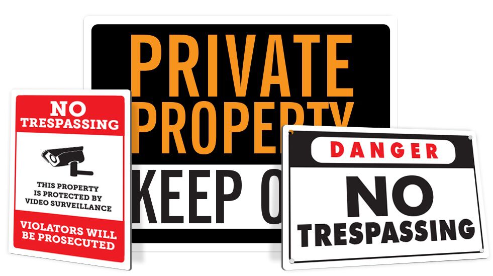 aluminum notrespassing