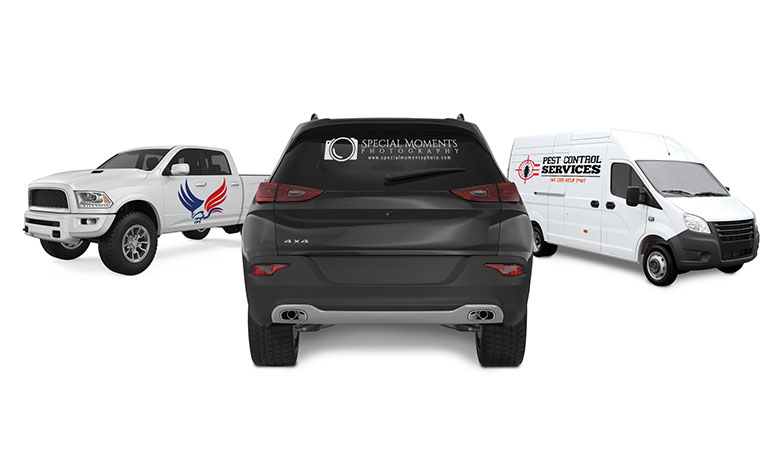 Car and Truck Lettering Placement Examples